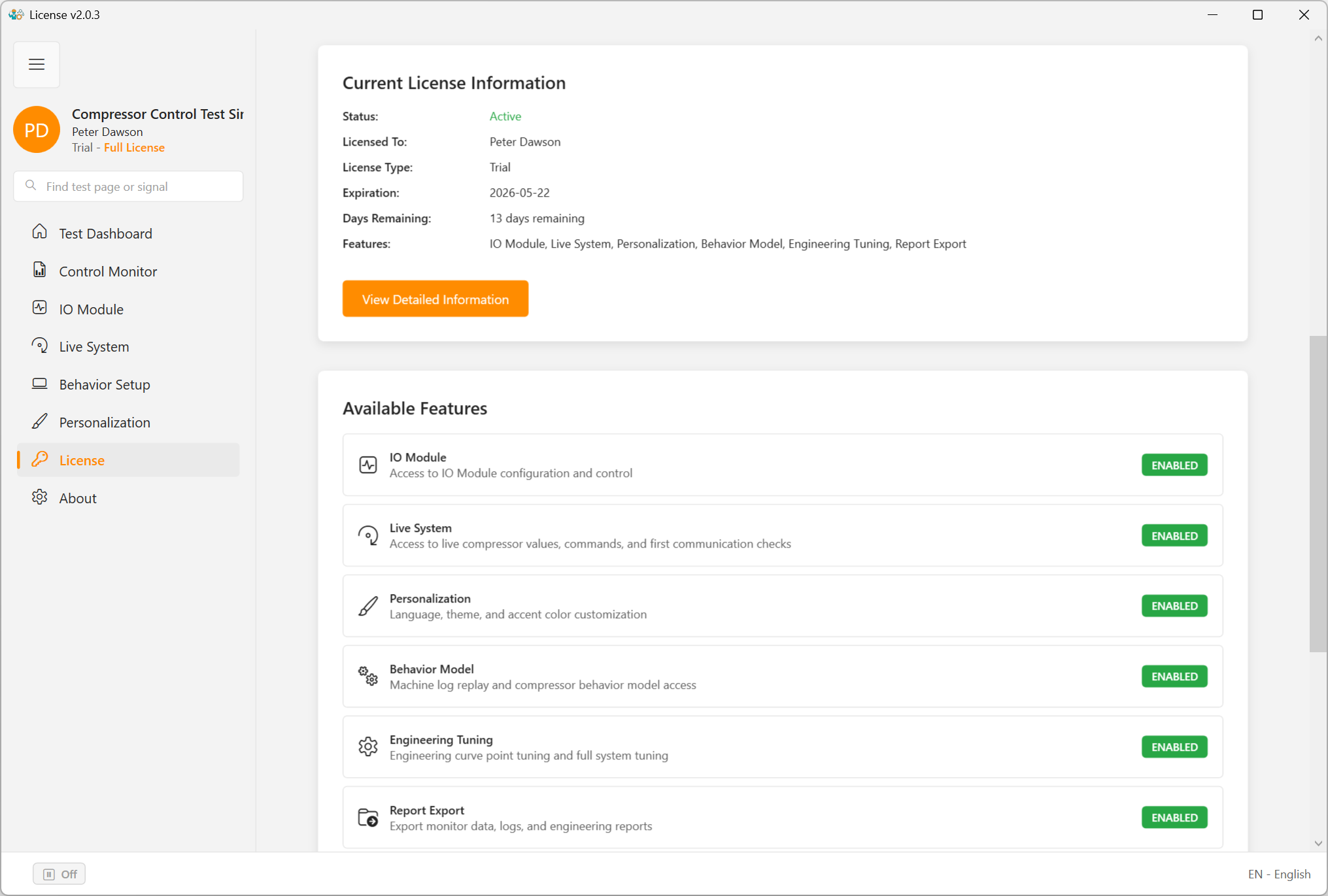 ModbusSim license activation page for install and first launch support.