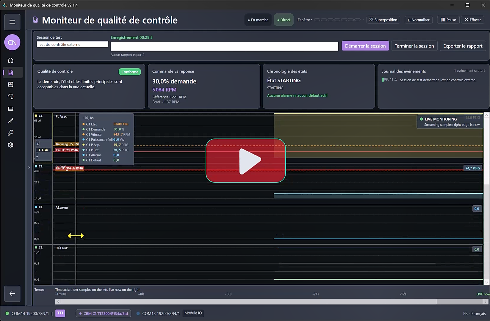Vignette du tutoriel ModbusSim Control Quality Monitor.